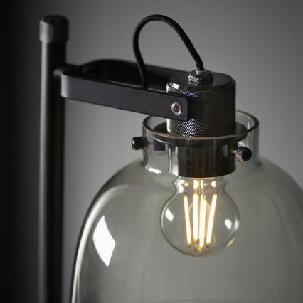 Endon 107013 - Golvlampa URBAN 1xE27/10W/230V svart/rökig