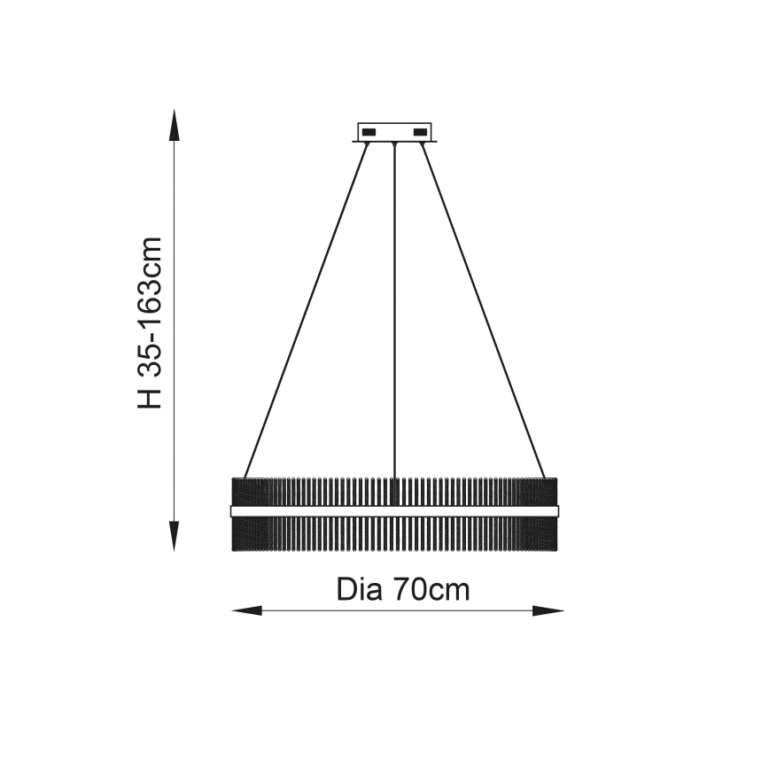 Endon 107108 - LED-pendel på vajer LED/56W/230V 3000K blank krom