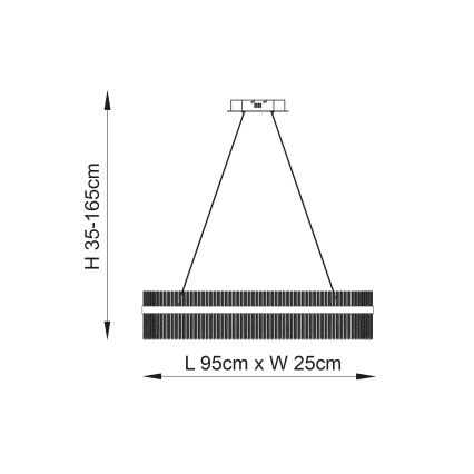 Endon 107109 - LED-pendellampa med vajer LED/47W/230V 3000K blank krom