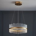 Endon 107671 - LED ljusreglerad ljuskrona på textilsladd ADRIEL LED/41W/230V 3000K diameter 51 cm guld/genomskinlig