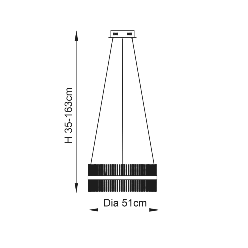 Endon 107671 - LED ljusreglerad ljuskrona på textilsladd ADRIEL LED/41W/230V 3000K diameter 51 cm guld/genomskinlig
