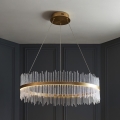Endon 107672 - ADRIEL LED-dimbar pendellampa med vajer LED/83W/230V 3000K Ø 89 cm guld/klart glas