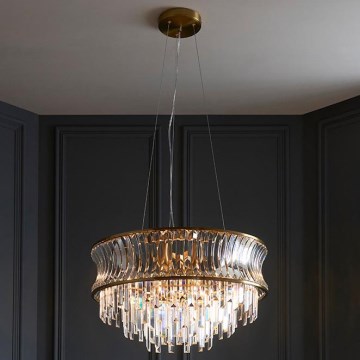 Endon 107785 - Ljuskrona med vajerupphängning 9xE14/6W/230V guldig