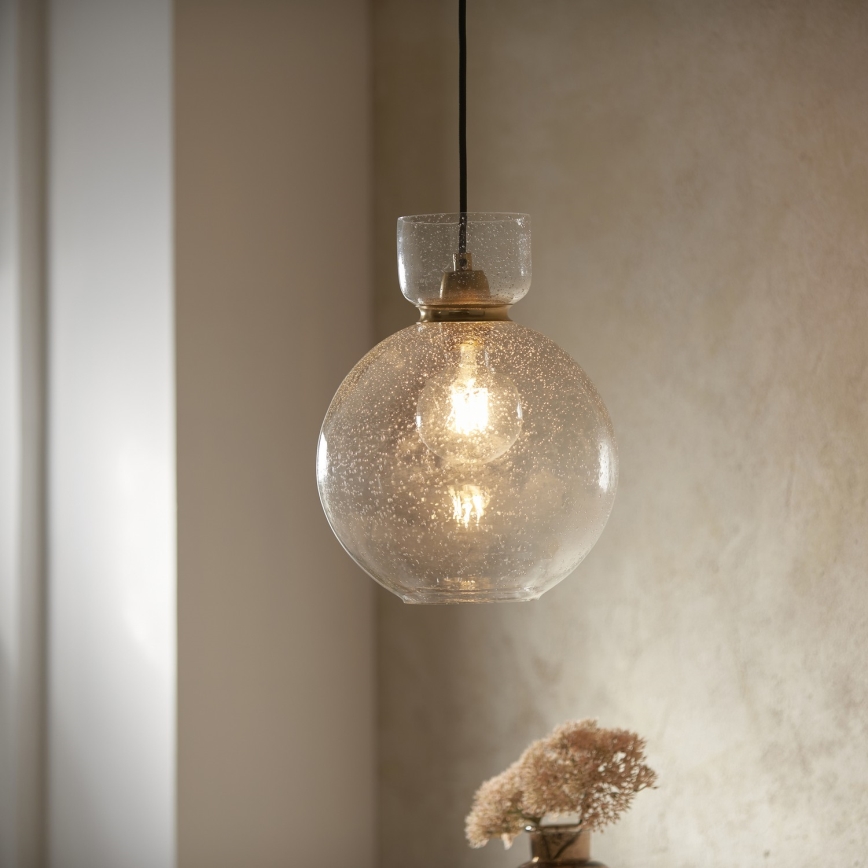 Endon 107948 - Takpendel med kabel 1xE27/10W/230V guldfärgad/rökgrå