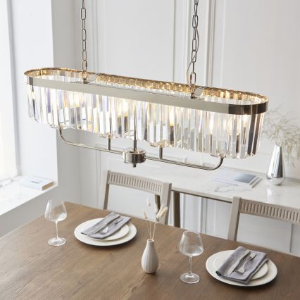 Endon 109058 - Elegant taklampa med kedja, 4xE14/6W/230V, polerad krom