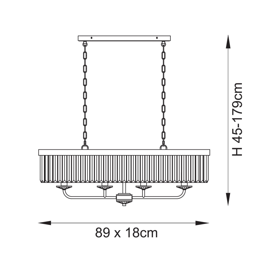Endon 109058 - Elegant taklampa med kedja, 4xE14/6W/230V, polerad krom