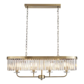 Endon 110539 - Ljuskrona med kedja CHESTERFIELD 4xE14/6W/230V mässing