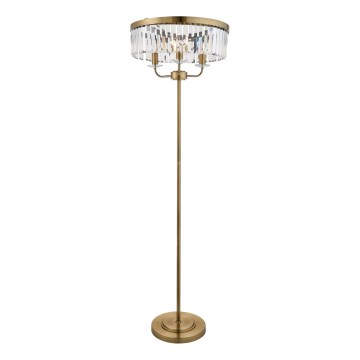 Endon 110644 - Golvlampa CHESTERFIELD 3xE14/6W/230V mässing