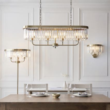 Endon 110644 - Golvlampa CHESTERFIELD 3xE14/6W/230V mässing