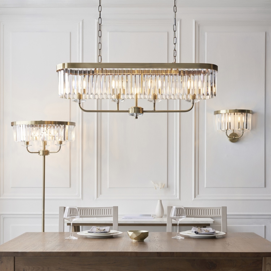 Endon 110644 - Golvlampa CHESTERFIELD 3xE14/6W/230V mässing