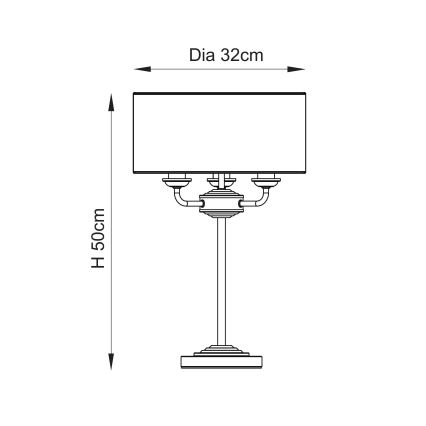 Endon 110721 - Bordslampa HIGHCLERE 3xE14/18W/230V beige/mässing diameter 32 cm