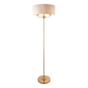 Endon 110724 - Golvlampa HIGHCLERE 1xE14/40W/230V beige/mässing diameter 47 cm