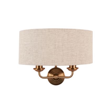 Endon 110726 - Vägglampa HIGHCLERE 2xE14/40W/230V beige/mässing