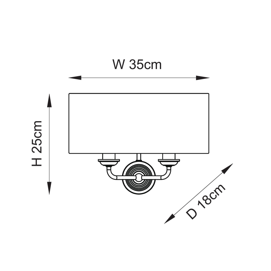 Endon 110726 - Vägglampa HIGHCLERE 2xE14/40W/230V beige/mässing