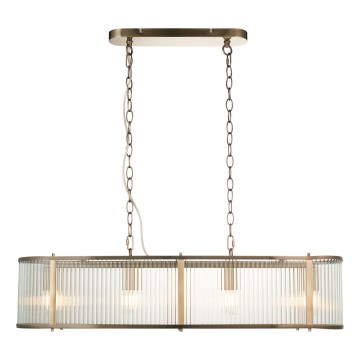 Endon 110945 - Ljuskrona på kedja RIDGETON 4xE14/6W/230V mässing/genomskinlig