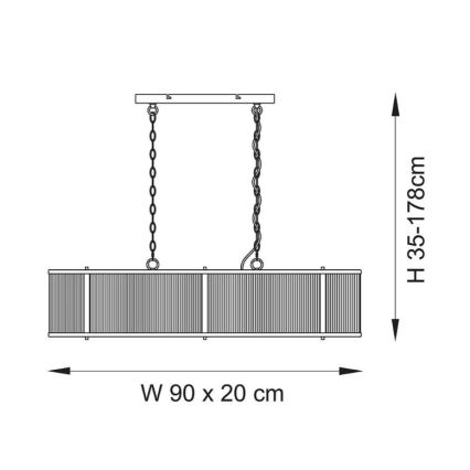 Endon 110945 - Ljuskrona på kedja RIDGETON 4xE14/6W/230V mässing/genomskinlig