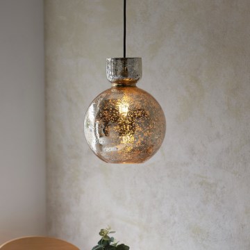 Endon 111336 - Pendellampa med sladd 1xE27/10W/230V guldfärgad/sotad svart