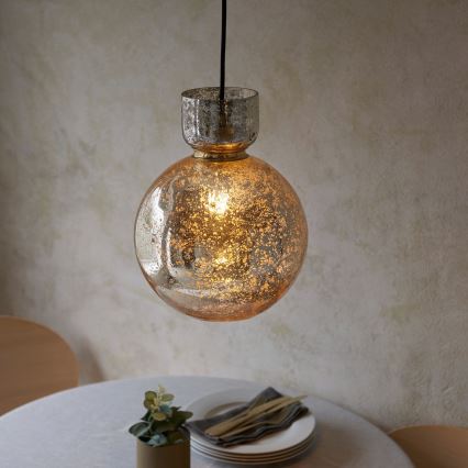 Endon 111336 - Pendellampa med sladd 1xE27/10W/230V guldfärgad/sotad svart