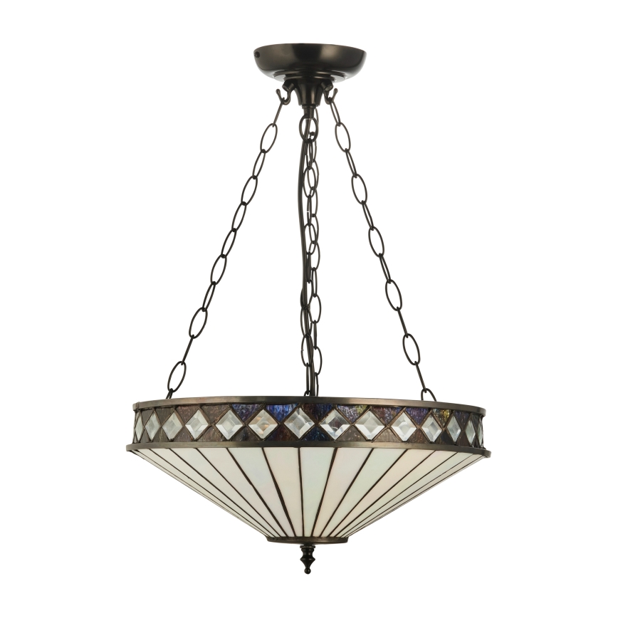 Endon 111870 - Taklampa i Tiffany-stil med kedja FARGO 3xE27/10W/230V Ø 41,5 cm