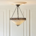 Endon 111871 - Taklampa med kedja Tiffany FARGO 3xE27/10W/230V Ø 50 cm