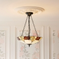 Endon 111879 - Taklampa med kedja Tiffany INGRAM 3xE27/10W/230V Ø 45 cm