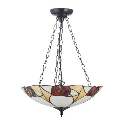 Endon 111879 - Taklampa med kedja Tiffany INGRAM 3xE27/10W/230V Ø 45 cm