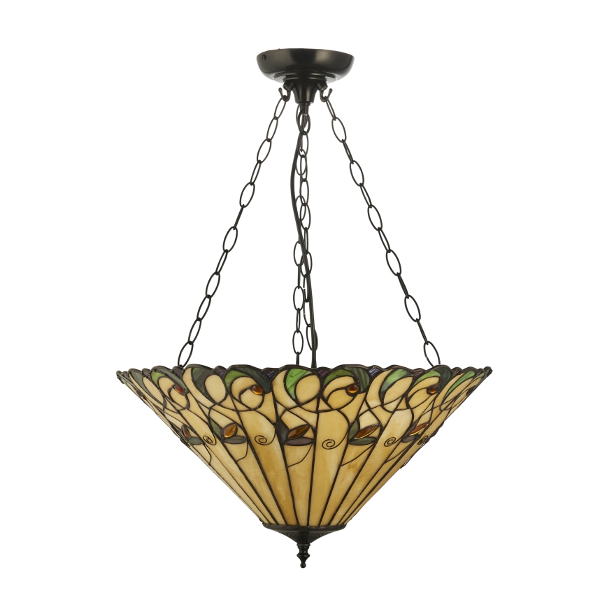 Endon 111881 - Tiffany JAMELIA ljuskrona med kedja 3xE27/10W/230V Ø 50 cm