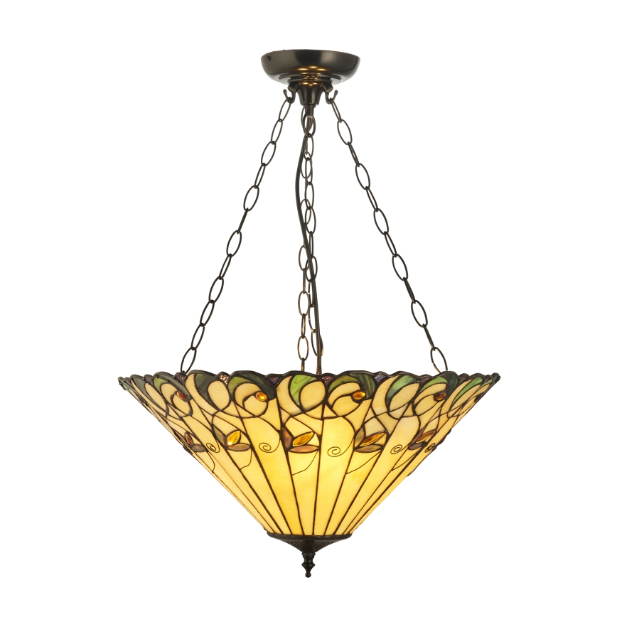 Endon 111881 - Tiffany JAMELIA ljuskrona med kedja 3xE27/10W/230V Ø 50 cm