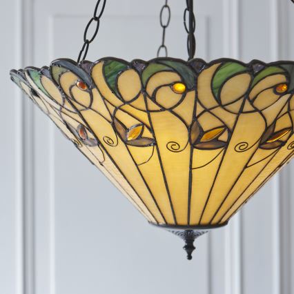 Endon 111881 - Tiffany JAMELIA ljuskrona med kedja 3xE27/10W/230V Ø 50 cm