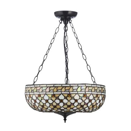Endon 111882 - Ljuskrona med kedja Tiffany MILLE FEUX 3xE27/10W/230V Ø 45 cm