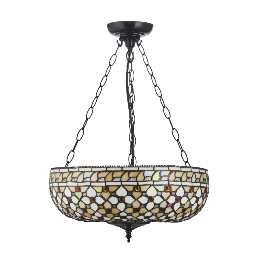 Endon 111882 - Ljuskrona med kedja Tiffany MILLE FEUX 3xE27/10W/230V Ø 45 cm