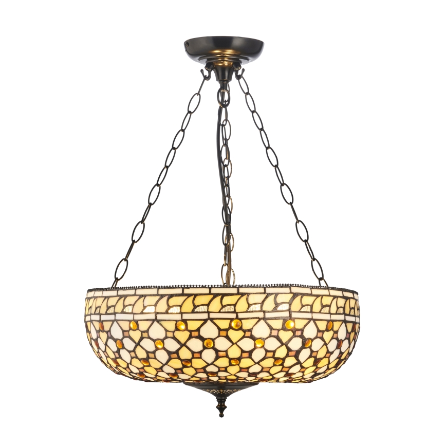 Endon 111882 - Ljuskrona med kedja Tiffany MILLE FEUX 3xE27/10W/230V Ø 45 cm