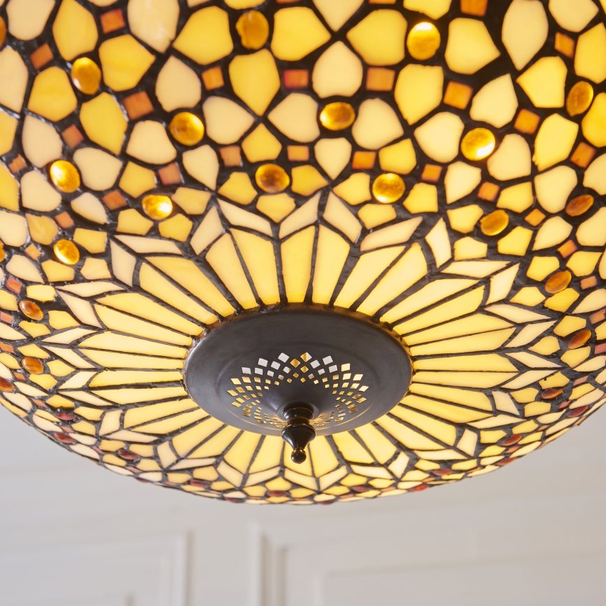 Endon 111882 - Ljuskrona med kedja Tiffany MILLE FEUX 3xE27/10W/230V Ø 45 cm