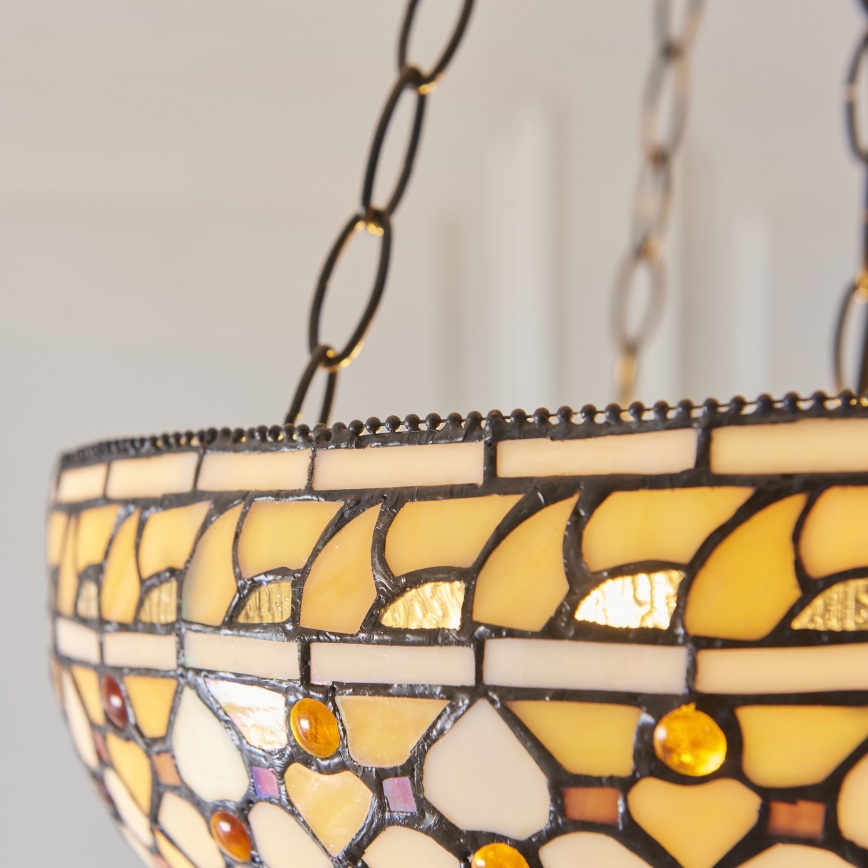 Endon 111882 - Ljuskrona med kedja Tiffany MILLE FEUX 3xE27/10W/230V Ø 45 cm