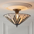 Endon 111895 - Tiffany ASTORIA ytmonterad takkrona 3xE27/10W/230V Ø 48 cm