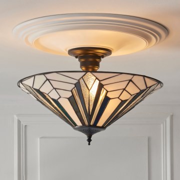 Endon 111895 - Tiffany ASTORIA ytmonterad takkrona 3xE27/10W/230V Ø 48 cm