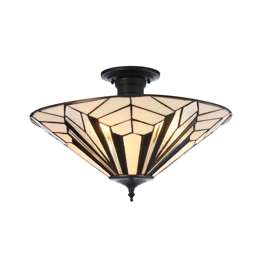 Endon 111895 - Tiffany ASTORIA ytmonterad takkrona 3xE27/10W/230V Ø 48 cm