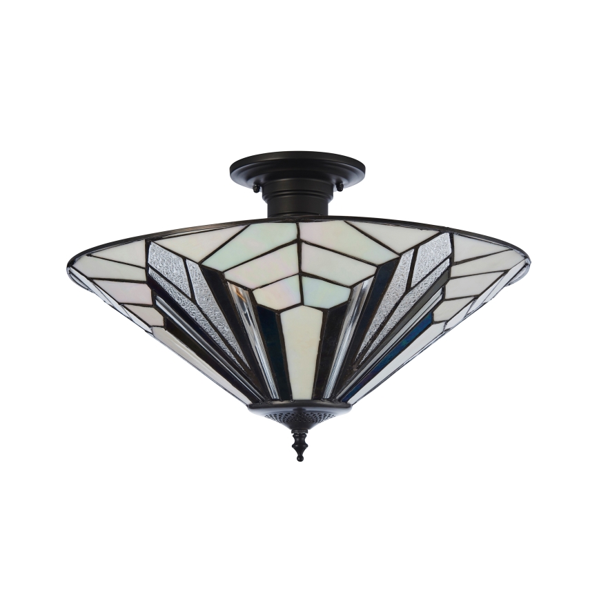 Endon 111895 - Tiffany ASTORIA ytmonterad takkrona 3xE27/10W/230V Ø 48 cm