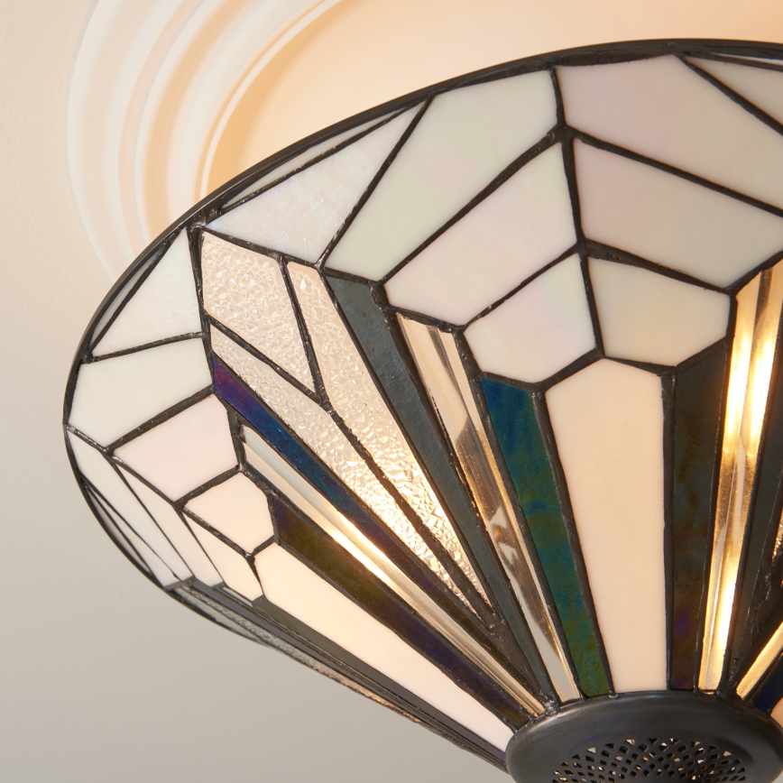 Endon 111895 - Tiffany ASTORIA ytmonterad takkrona 3xE27/10W/230V Ø 48 cm