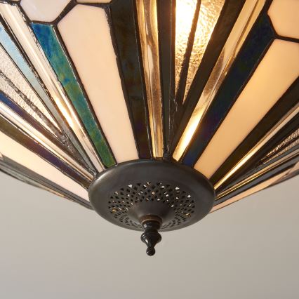 Endon 111895 - Tiffany ASTORIA ytmonterad takkrona 3xE27/10W/230V Ø 48 cm