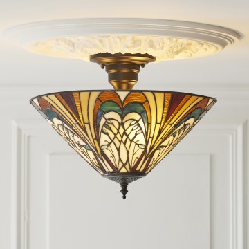 Endon 111905 - Ytmonterad Tiffany-taklampa HECTOR 3xE27/10W/230V Ø 40 cm