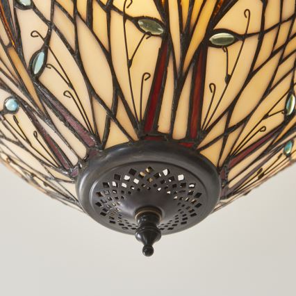 Endon 111905 - Ytmonterad Tiffany-taklampa HECTOR 3xE27/10W/230V Ø 40 cm