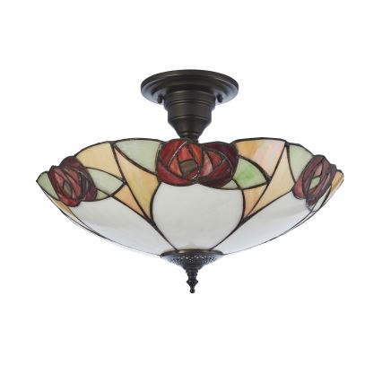 Endon 111907 - Ytmonterad Tiffany-taklampa INGRAM 3xE27/10W/230V Ø 45 cm