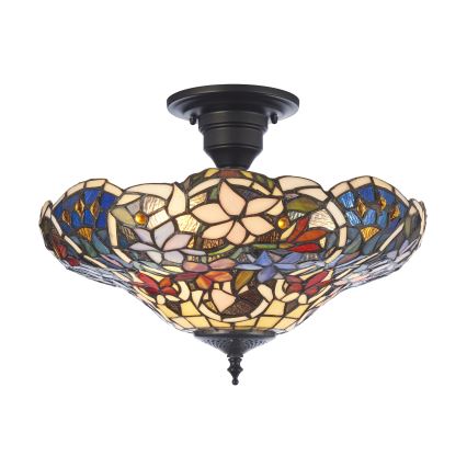 Endon 111915 - Ytmonterad Tiffany-taklampa SULLIVAN 3xE27/10W/230V Ø 40 cm