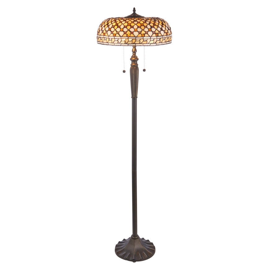 Endon 111921 - Golvlampa Tiffany MILLE FEUX 2xE27/10W/230V Ø 45 cm