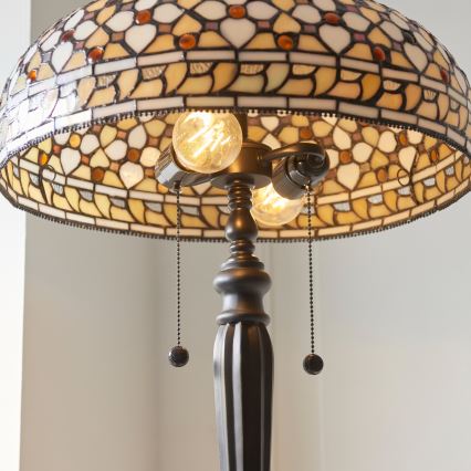 Endon 111921 - Golvlampa Tiffany MILLE FEUX 2xE27/10W/230V Ø 45 cm