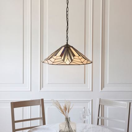 Endon 111922 - Ljuskrona med kedja Tiffany ASTORIA 3xE27/10W/230V Ø 48 cm