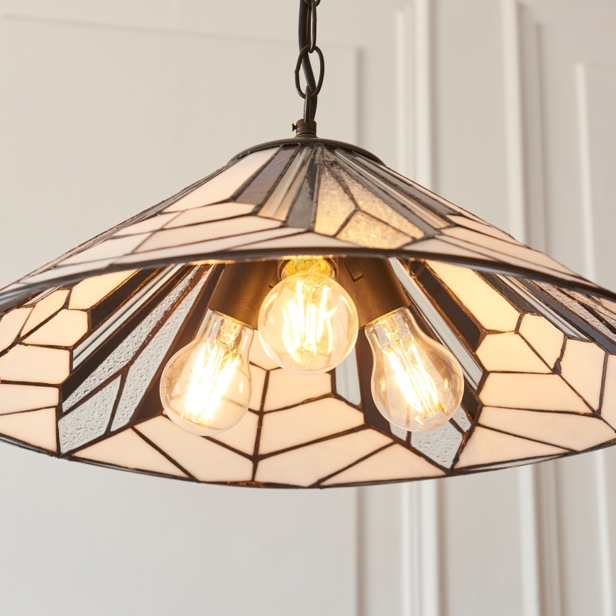 Endon 111922 - Ljuskrona med kedja Tiffany ASTORIA 3xE27/10W/230V Ø 48 cm