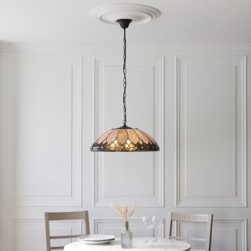 Endon 111929 - Ljuskrona med kedja Tiffany BROOKLYN 3xE27/10W/230V Ø 50 cm