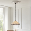 Endon 111961 - Kedjehängd Tiffany-ljuskrona FARGO 3xE27/10W/230V, diam. 50 cm